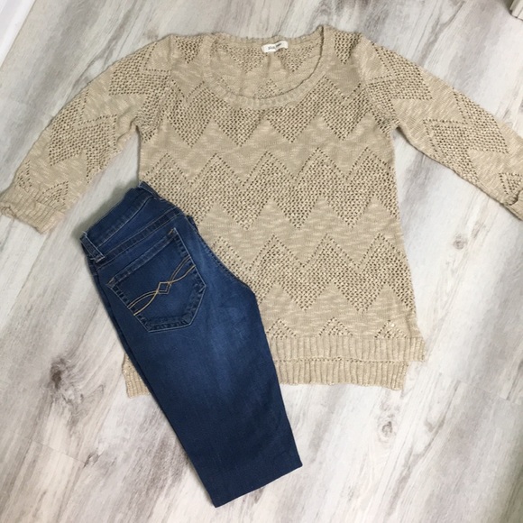 Pink Rose Tops - Pink Rose Tan Sweater!